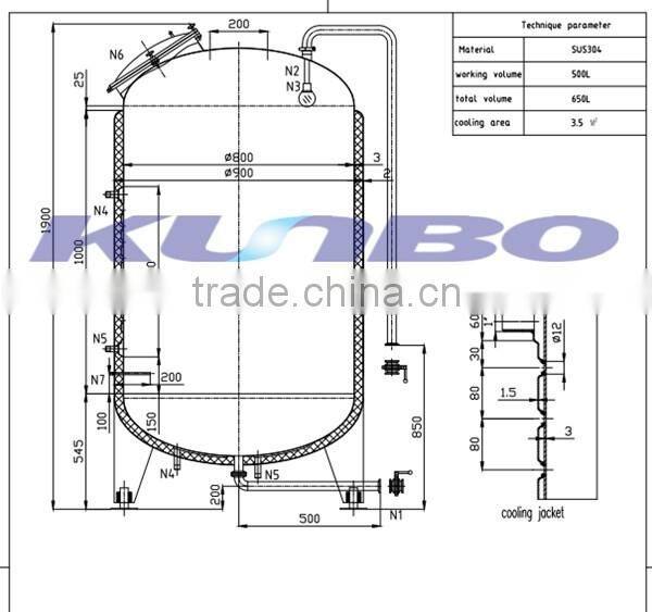 Sanitary Processing Machinery Food Grade Stainless Steel Milk Cooling Tank