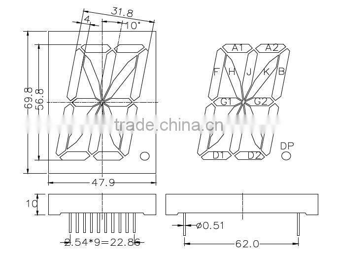 Free Sample NEWSHINE DIP Common Anode Red Green Dual Color LED Display 2.3"