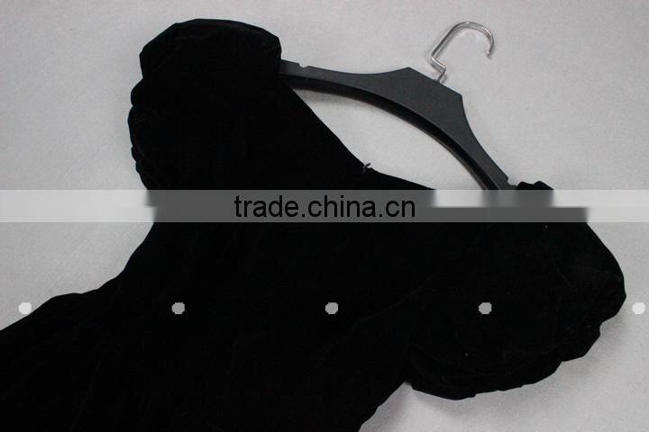 2014 New Arrival name brands black elegant puff sleeve boat neck mid-calf slim fit dress for fashion ladies 140312