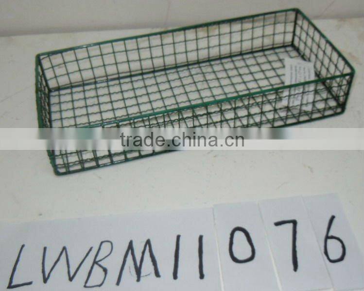LWBM11081 Metal green wire tray w handle