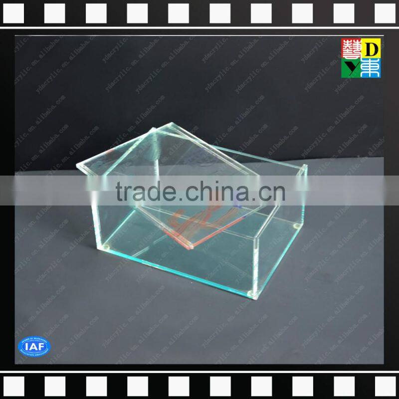 2016 custom design clear acrylic crystal pink storage box with top/cover for candy/cosmetic/jewelry/paper