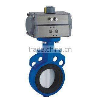 Stainless Steel series pneumatic Fluorine Butterfly valve