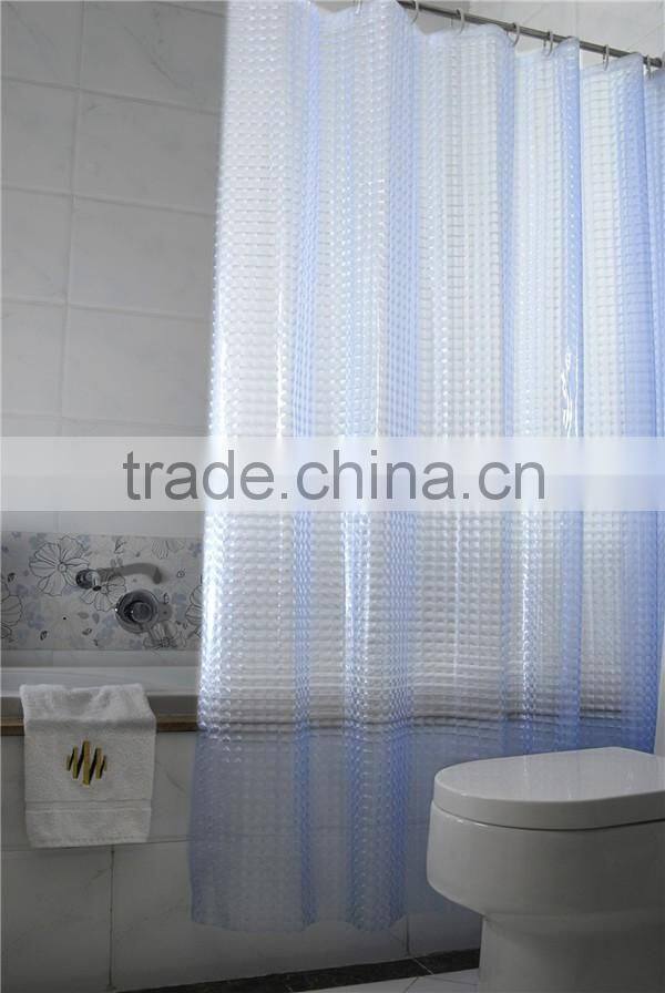 100% Pvc Hot Selling Soild Color Printed Bathroom Curtain