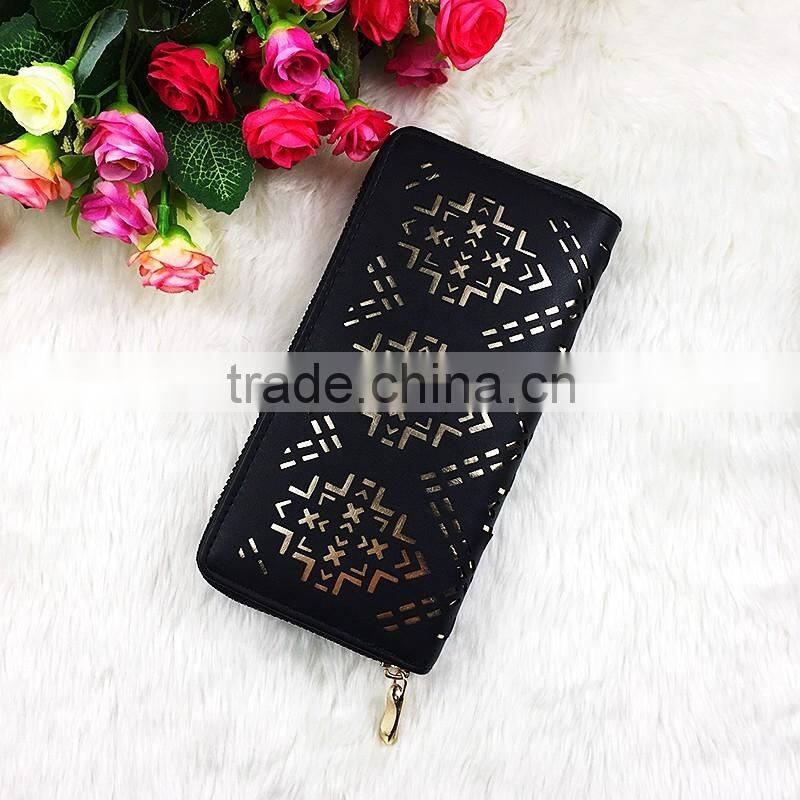 High Quality Wholesale New Fashion Black PU Embossed Women Wallet Famous Designer Brand Wallet