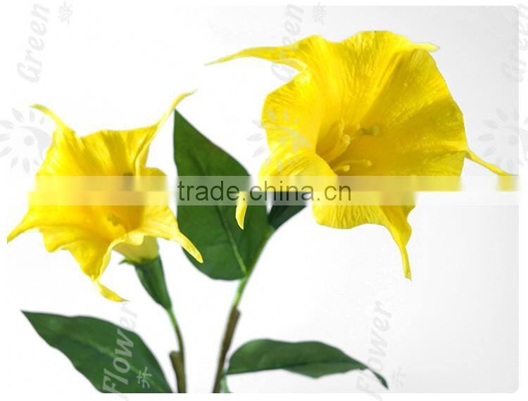 Greenflower 2016 Wholesale Real Touch Latex PU China Artificial Flowers datura for wedding decoration