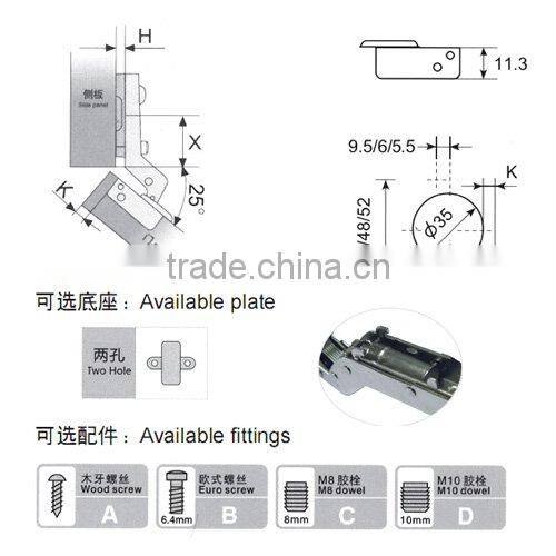 Slide-on hinges