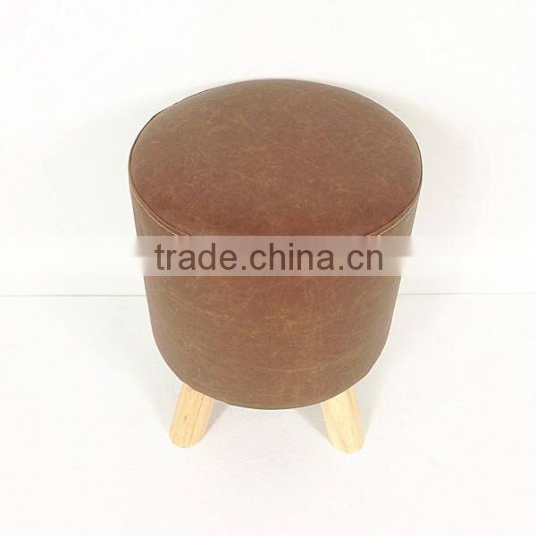 Passed EN 12520 homemade 4 legs bar footstool wooden round stool