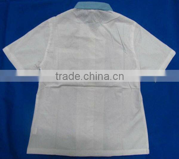 fashion/trendy white/yellow solid color boy's funk casual polo T-shirt