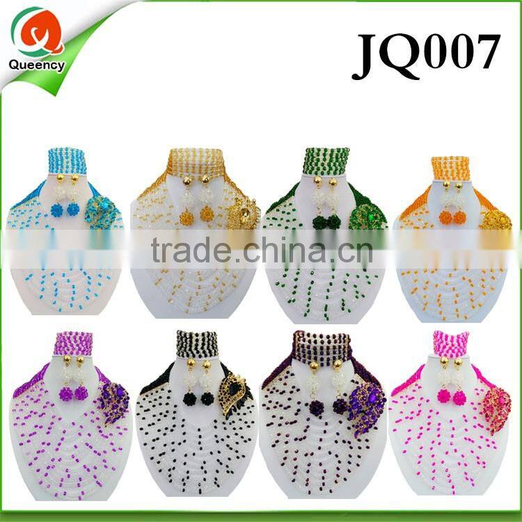 JQ007 -3 2015 fashion african beads jewelry set wholesale bridal jewelry sets african wedding jewelry set for party