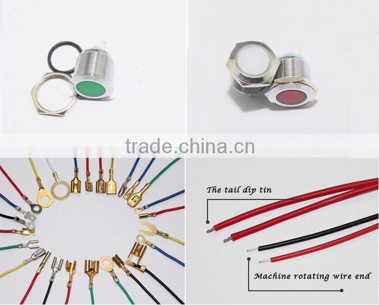 led indicator light 120v 19mm dia whaterproof flush head red and green led lamp