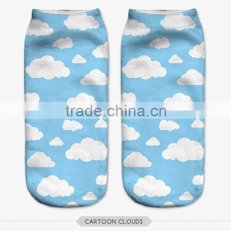 fashion cats faces wear high quality 3d digital full print colorful ankle socks sports unisex custom hot sale stretch spandex