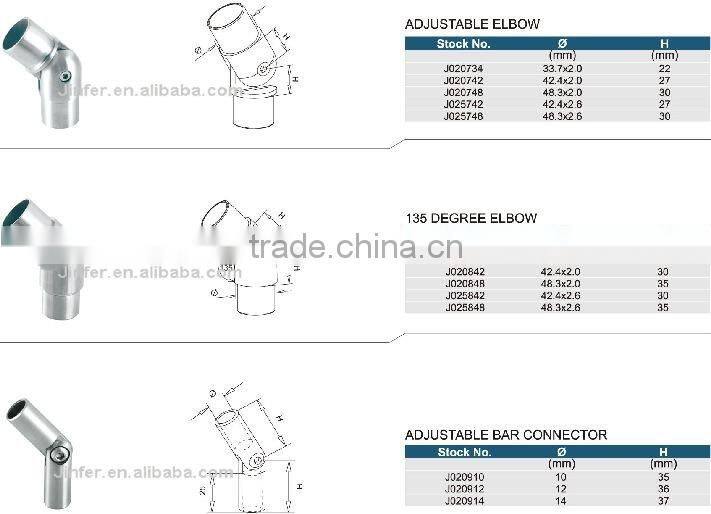 SS/garde corps inox/Stainless steel 90 degree elbow