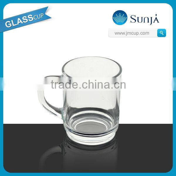 SH24 China machine prseed glass milk mug clear transparent glass drinking mug cup