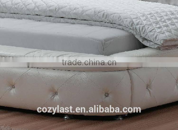 Popular leather bed tufted with crystals