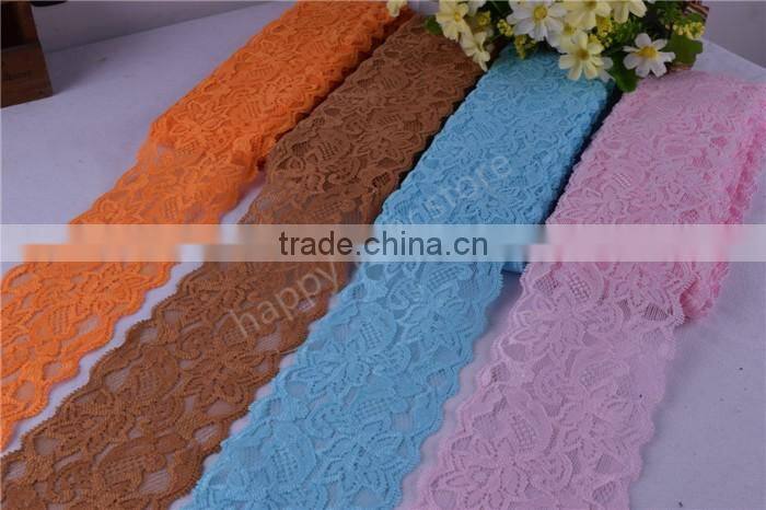 15 Beautiful Lace Stretch Floral Lingerie Headband Elastic DIY lace wide:8cm 16colors wholesale