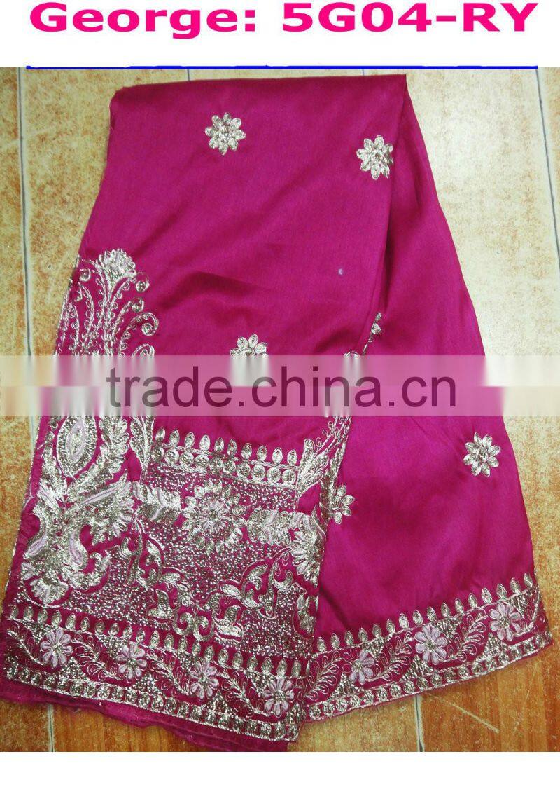 blue silk george lace for lady clothing