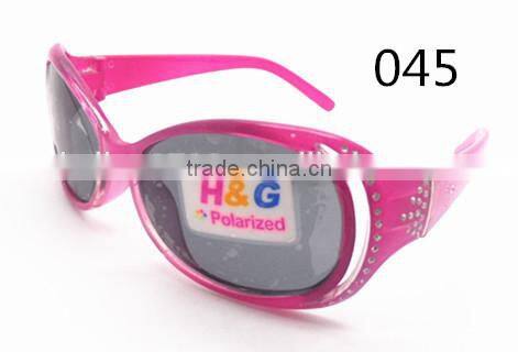 2015 Wholesales Plastic Polarized Kids Sunglasses With Plating Diamonds
