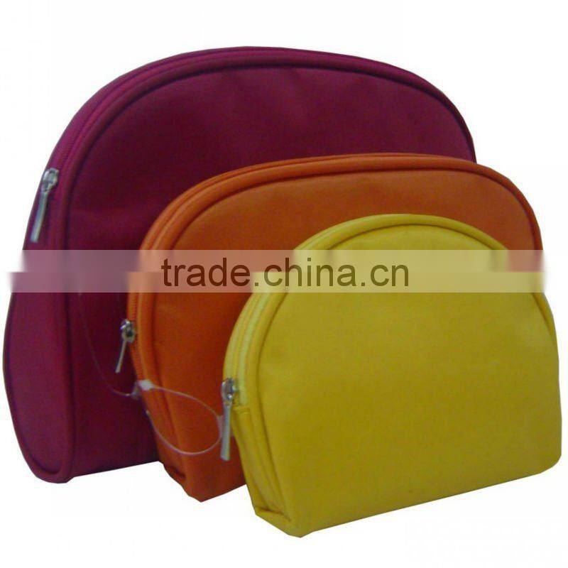 New Zipper microfiber Travel Ladies three-piece Cosmetic Bag set