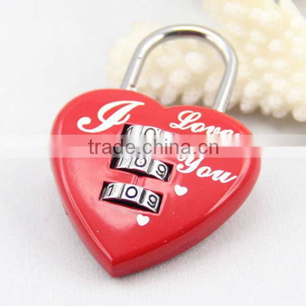 Hot sale high quality 3 digital love digital lock/love heart shaped padlock