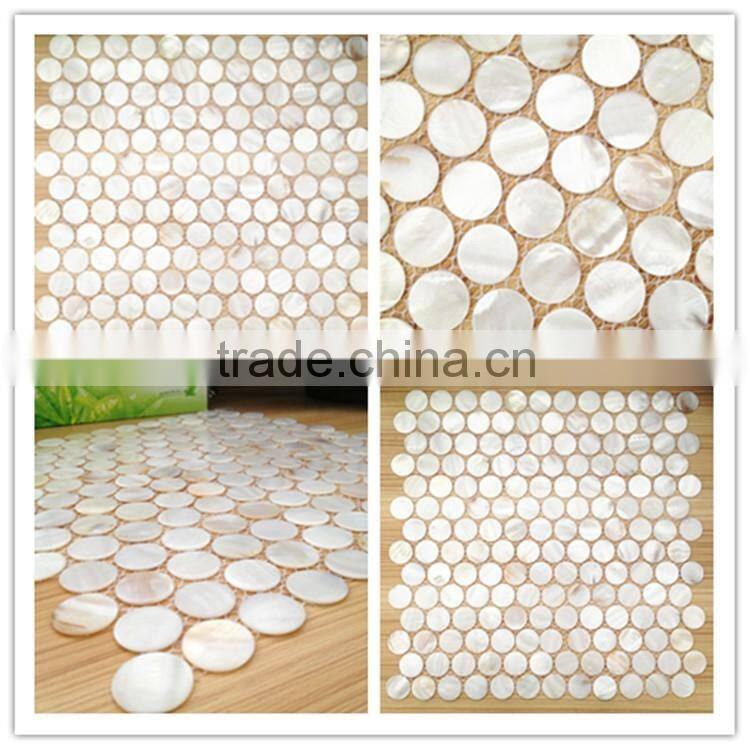 2016 new design washroom/Kitchen wall decorative white freshwater MOP shell mosaic tile