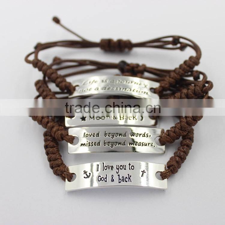 Personalized Engraved Bracelets Arnion Tsaba Mahanaim Bracelets With Alloy Charms