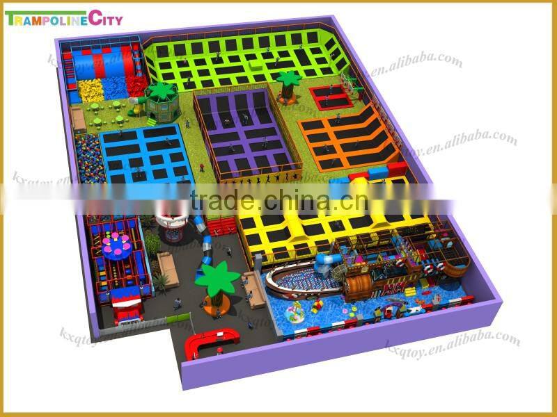 Popular Play zone-large trampoline park with foam pit,pyramid,basketball hoop