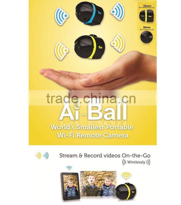 2016 AI Ball Mini Wifi Hidden Cam IP Wireless Surveillance Camera world's smallest AI-Ball mini WiFi camera