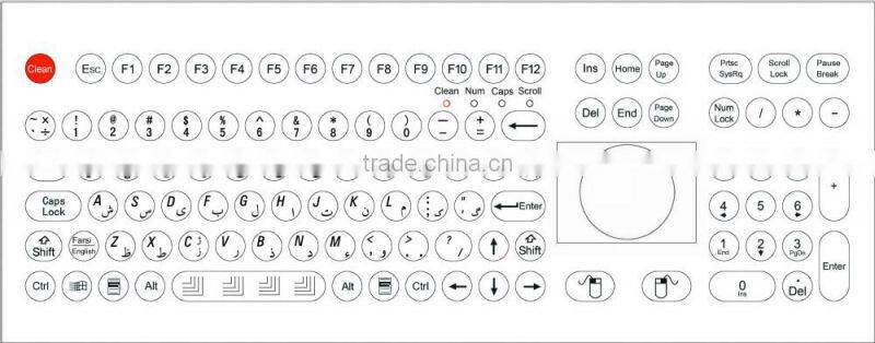 Water proof membrane medical keyboards with laser trackball