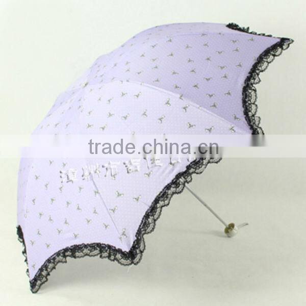 LB315 eye-catching color promotional gift pink lace umbrella