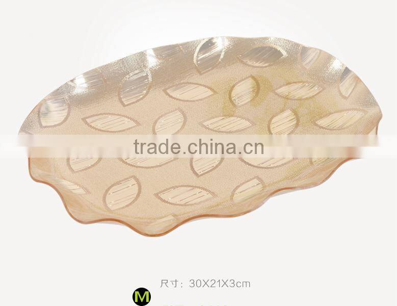 2015 fashional M size oval transparent acrylic fruit plate dry fruit plate