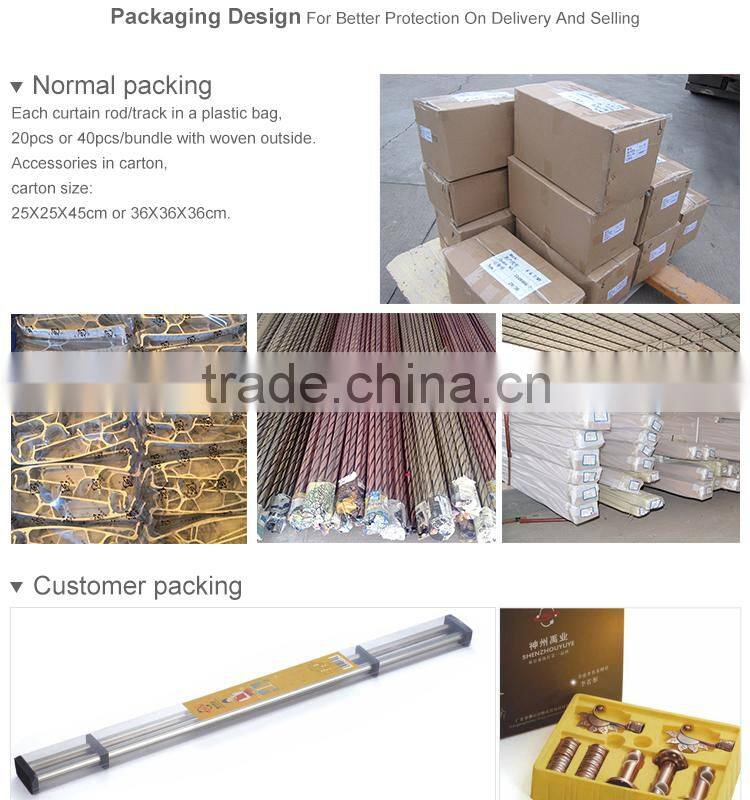 Trade assurance metal curtain rod pole colored glass finials