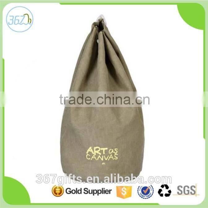 New arrival Korean style canvas round barrel shape baskaetball backpack travel bag