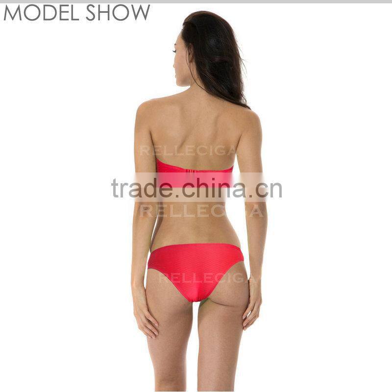 2016 Bandeau Bikini swimwear with Removable Halter Straps