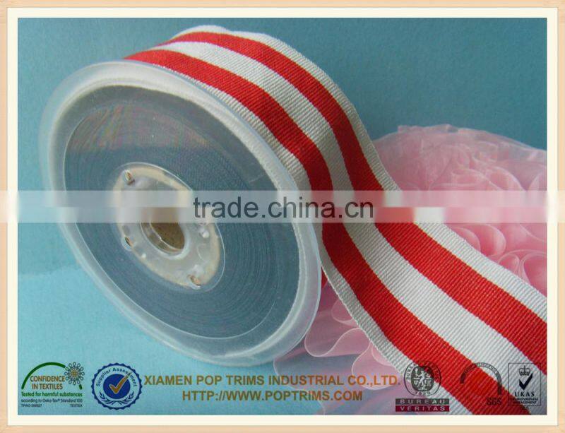 Stripe woven ribbon in polyester