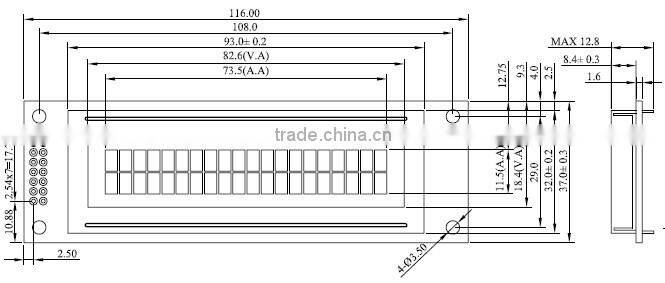 customization yellow blue gray lcd display 20x2 character lcd module