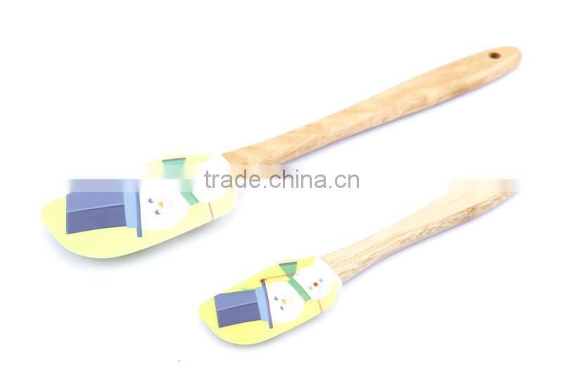 New product wood handle silicone spatula set