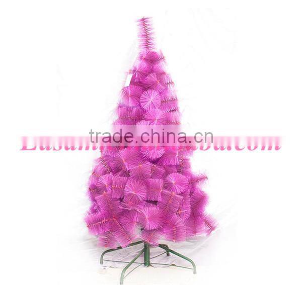 2015 christmas ornament,foldable pine needle PVC purple Christmas tree