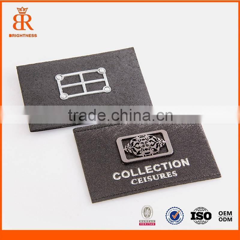 PU labels in garment jeans patches leather labels for clothing