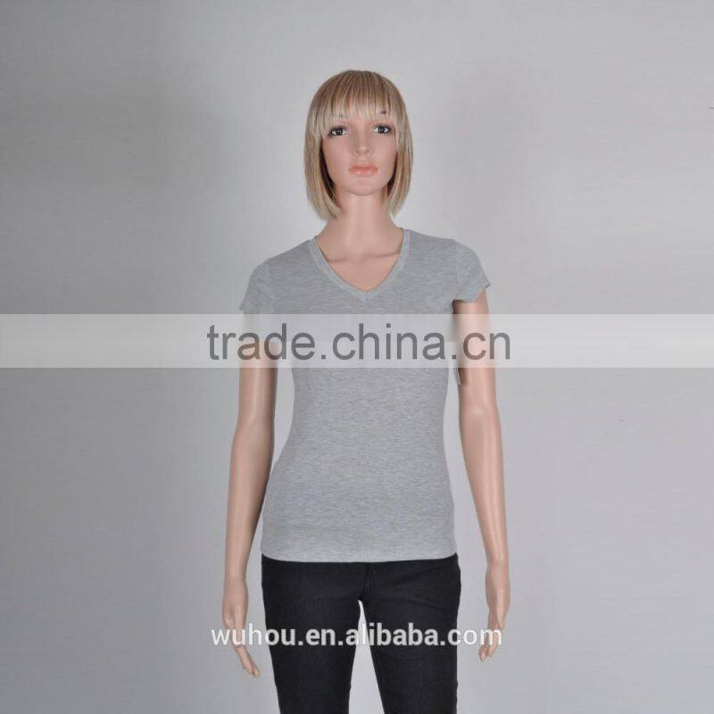 2016 Women's V neck pure color fitness t-shirts