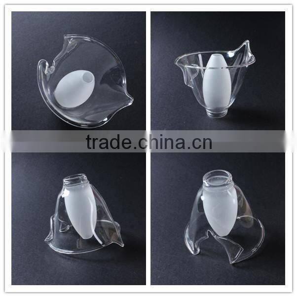 china supplier hanging wall flower shape mouth blown pyrex glass lamp shade ,best-selling home decoration glass lamp cover