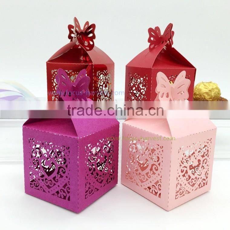 C209 Birthday wishes chocolate candy box party decorations candy box laser cut candy gift boxes wedding favors