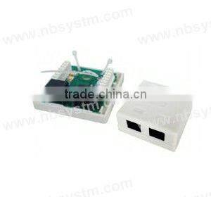 2 ports Surface Box UTP Cat5e RJ45 PCB jack