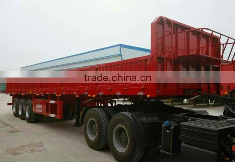 3 axle 6x4 flatbed side wall semi truck trailer China Exporting