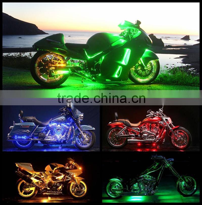 Jinxin 10pc Super Bright Million Color LED Motorcycle Accent Light Wireless Control Verde Underlight Lite
