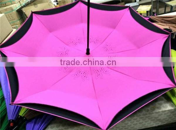 2016 J shape handle reverse umbrella, inverted umbrella, stay dry on rainy days