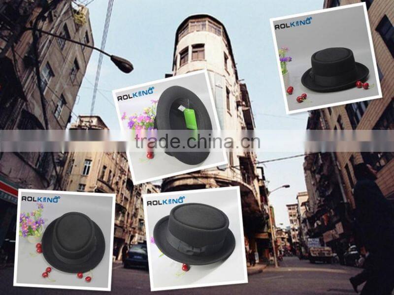 Wholesale black wool felt pork pie hat