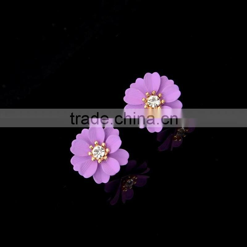 Sweetheart Big Faux Flower Earrings Anti Allergic Stud Earring For Women