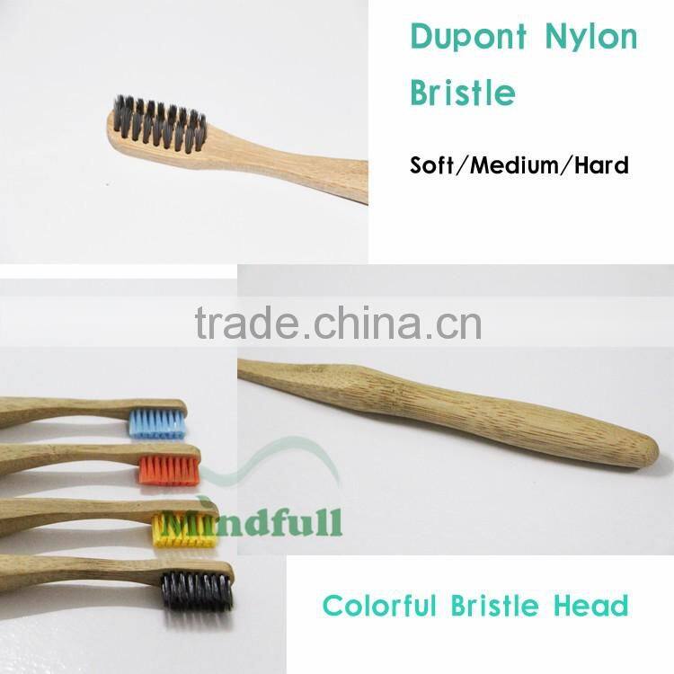 Natural Print Logo Bamboo Thick Handle Best Toothbrush Wholesale