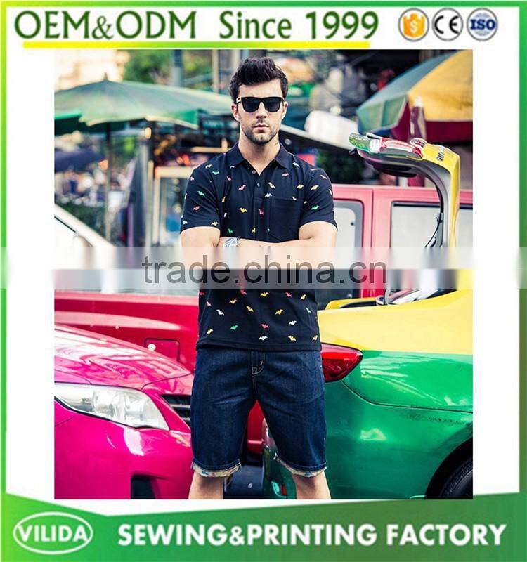 Europe style big size polo shirt for fat men's wholesale full printing polo shirt