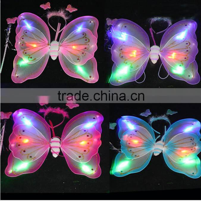 2015 factory wholesale fairy wing / angel wing / butterfly wing set/led toy/flashing light toy